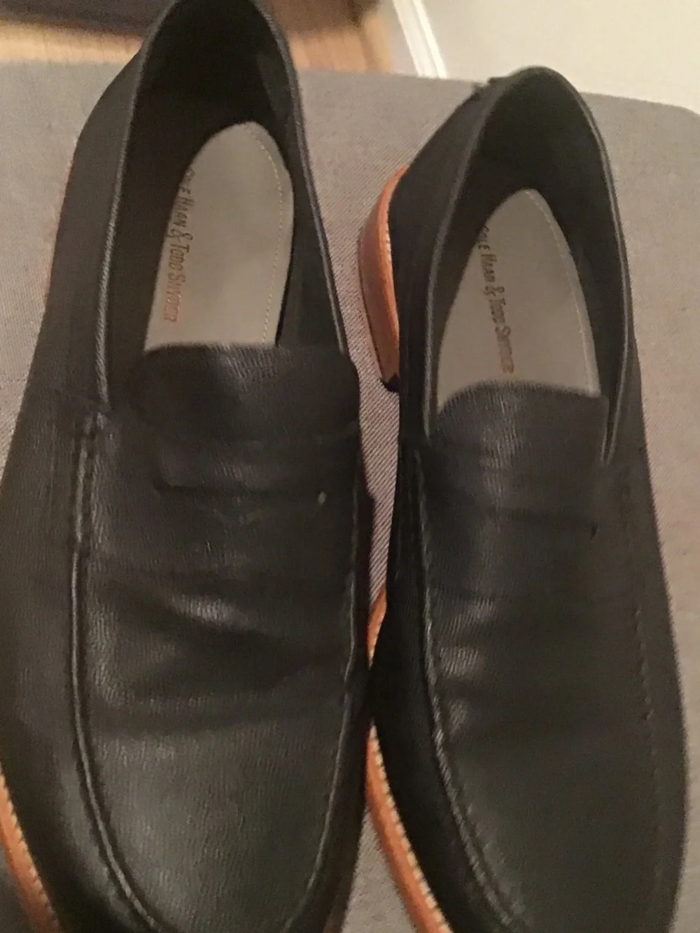 Black penny loafers Cole Haan x Todd Snyder textured size 11